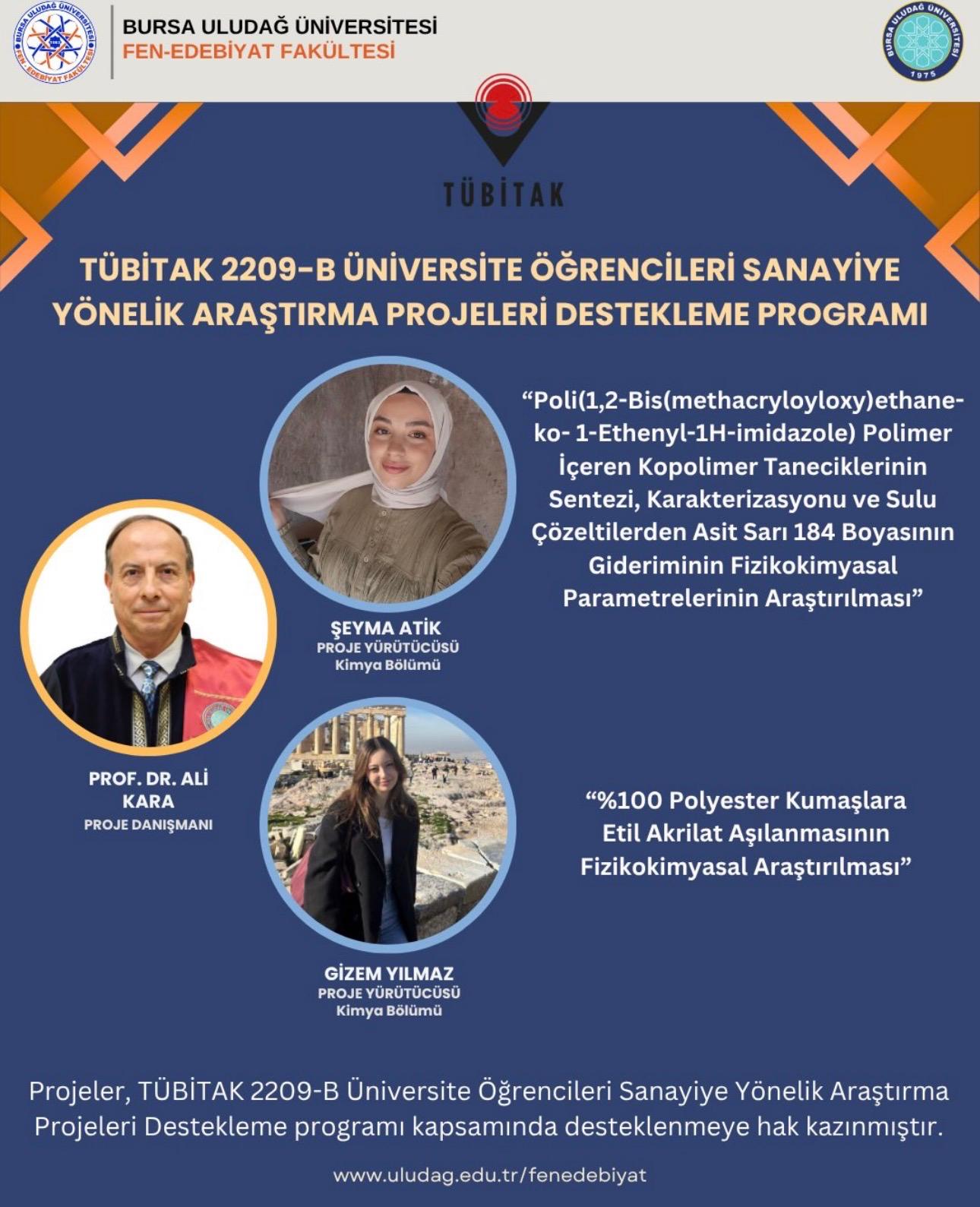 Bölümümüzden TÜBİTAK 2209-A/B Programında Başarı